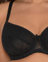 Ivory Rose Lace Balconette Bra Black