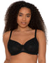 Ivory Rose Lace Balconette Bra Black