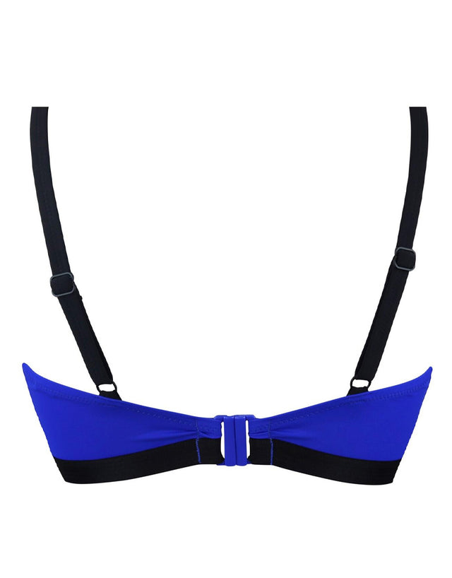 Pour Moi Amnesia Sweetheart Lightly Padded Longline Bikini Top Ultramarine Blue