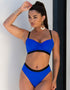 Pour Moi Amnesia Sweetheart Lightly Padded Longline Bikini Top Ultramarine Blue