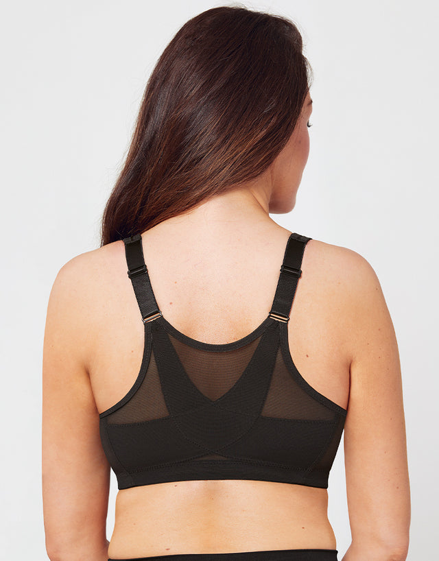 Glamorise MagicLift Posture Back Support Full Cup Bra Black