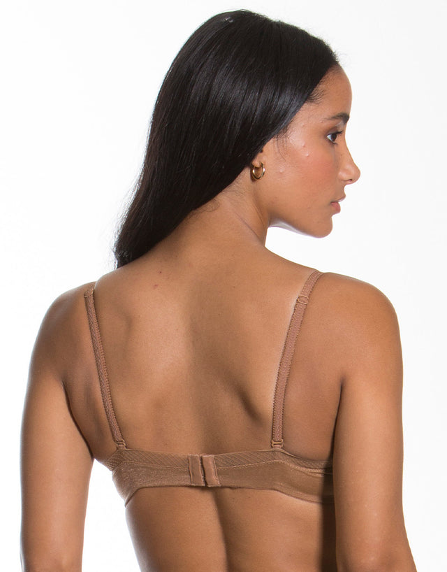 Gossard Glossies Sheer Plunge Bra Bronze