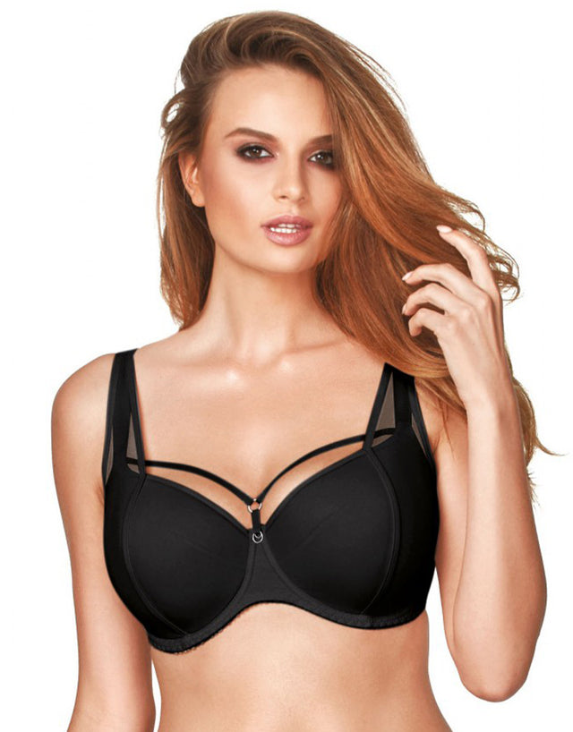 Kinga Onyx Padded Balconette Bra Black