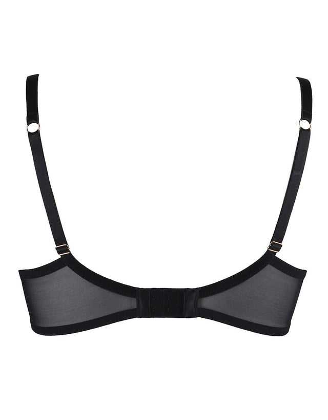 Pour Moi Satin Luxe Padded Plunge Bra Black
