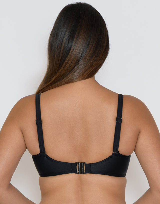 Curvy Kate Sheer Class Padded Balcony Bikini Top Black