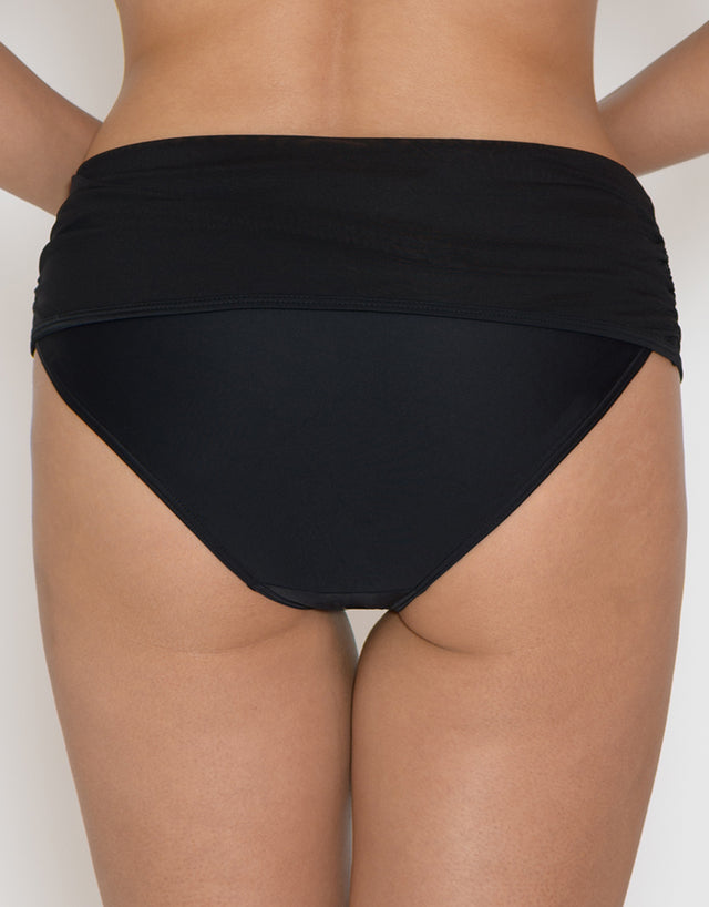 Curvy Kate Sheer Class Deep Fold Over Bikini Brief Black