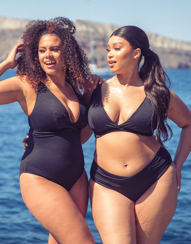 Curvy Kate Twist and Shout Non Wired Triangle Bikini Top Black