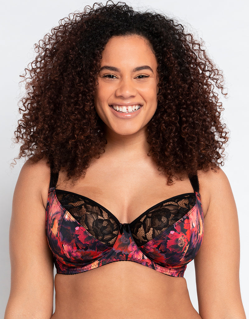Curvy Kate Drama Queen Balcony Bra Black Print