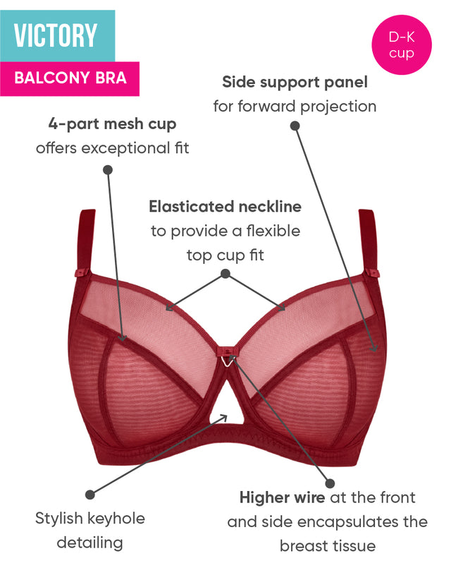 Curvy Kate Victory Side Support Balcony Bra Claret