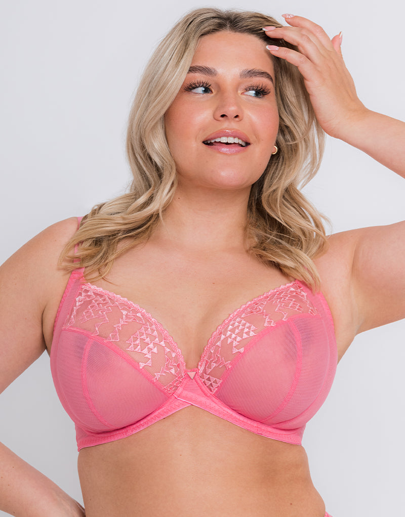 Curvy Kate Centre Stage Full Plunge Side Support Bra Pink