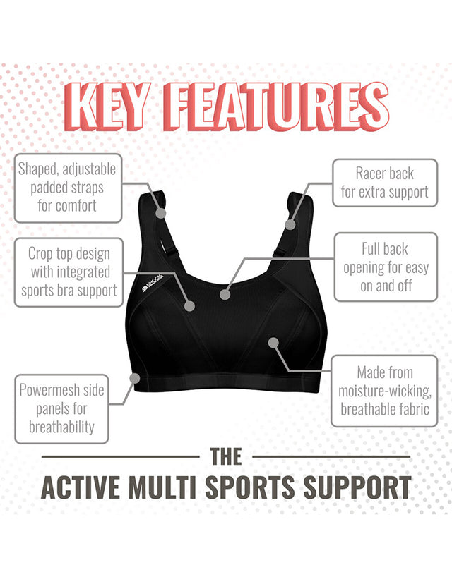 Shock Absorber Active Multi Sports Support Bra Dark Grey
