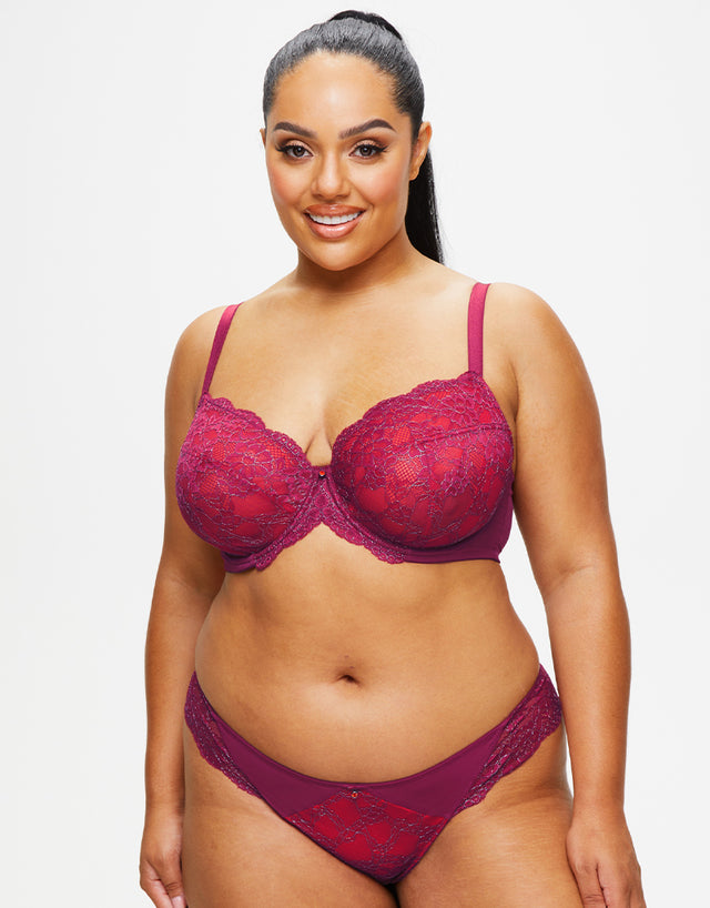 Ann Summers Sexy Lace Planet Thong Burgundy