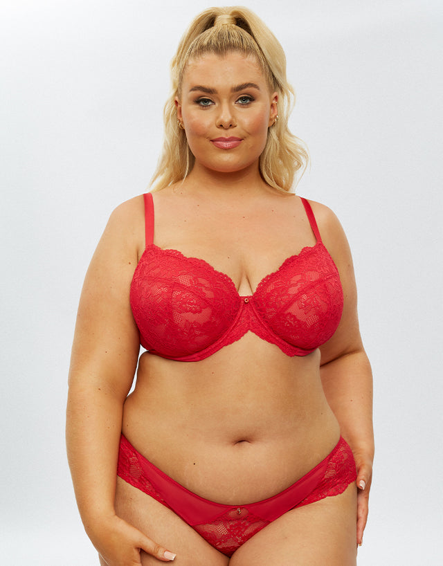 Ann Summers Sexy Lace Planet Plunge Bra Red