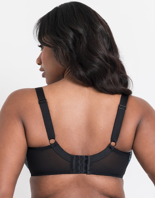 Flirtelle Swirl Balcony Bra Black/Blue Print