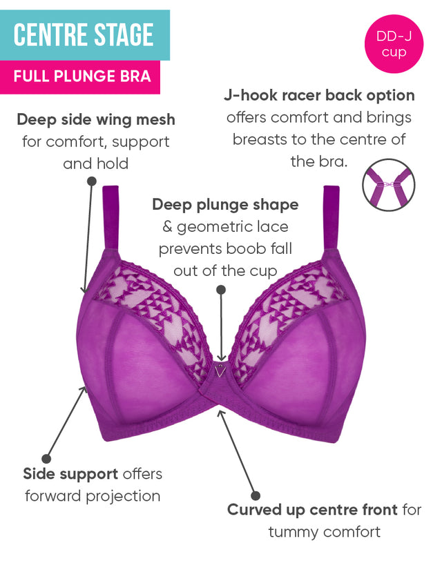 Curvy Kate Centre Stage Full Plunge Side Support Bra Violet