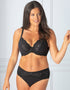 Charnos Rhapsody Underwired Plunge Bra Black/Platinum