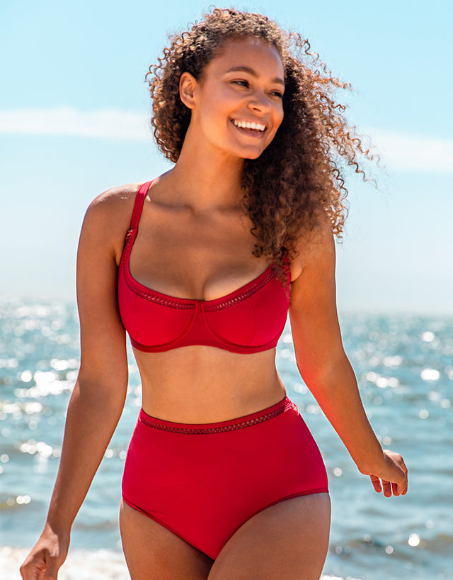 Curvy Kate First Class Multiway Balcony Bikini Top Red