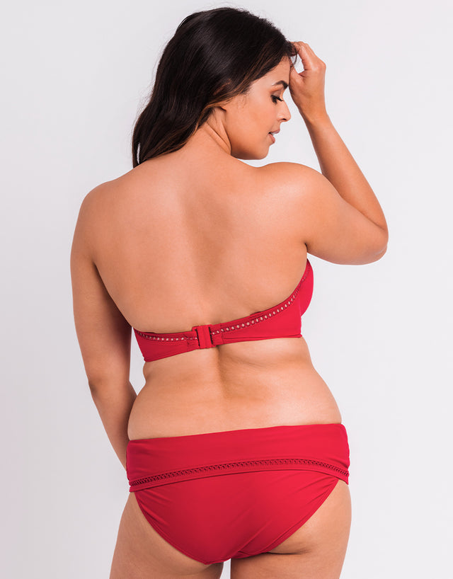 Curvy Kate First Class Bandeau Strapless Multiway Bikini Top Red