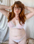@little.one.loves models our Curvy Kate Flutterby Plunge Bra Lilac
