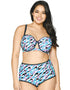 Curvy Kate Miami Heat Padded Bandeau Bikini Top Print Mix