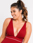 Curvy Kate Poolside Non Wired Plunge Swimsuit Pink/Red