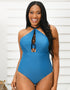 Curvy Kate Rock The Pool Padded Plunge Swimsuit Petrol Blue