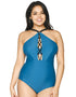 Curvy Kate Rock The Pool Padded Plunge Swimsuit Petrol Blue