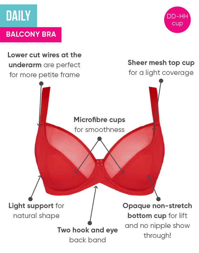 Curvy Kate Daily Balcony Bra Flame Red