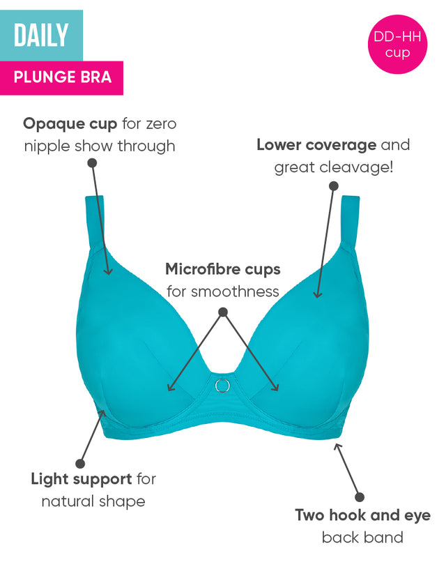 Curvy Kate Daily Plunge Bra Turquoise