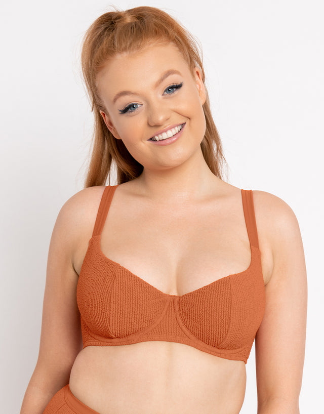Curvy Kate Holiday Crush Balcony Bikini Top Rust