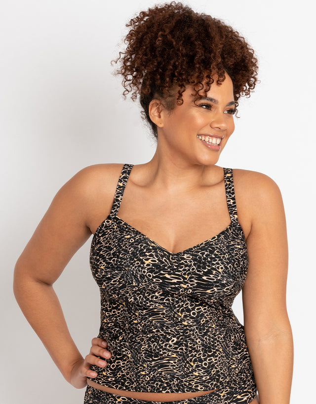 Curvy Kate Eclipso Plunge Tankini Multiway Top Print Mix