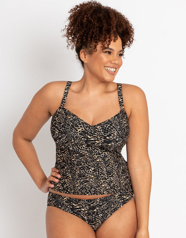 Curvy Kate Eclipso Plunge Tankini Multiway Top Print Mix