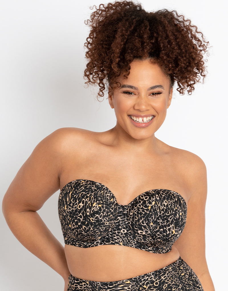Curvy Kate Eclipso Bandeau Strapless Multiway Bikini Top Print Mix