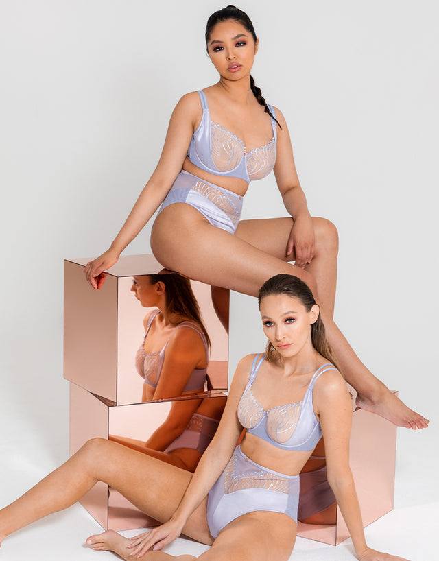 Scantilly Fallen Angel Balcony Bra Silvery Blue