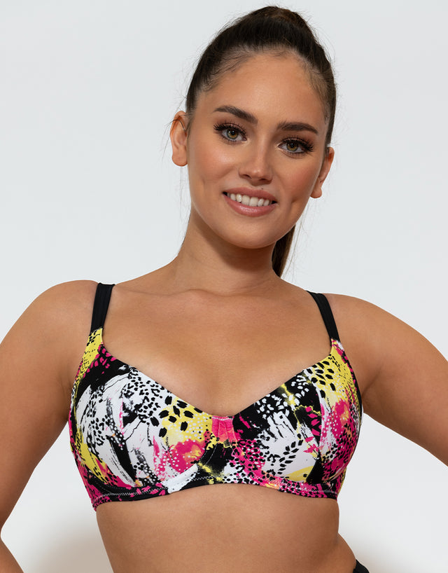 Curvy Kate Sea Leopard Balcony Bikini Top Print Mix