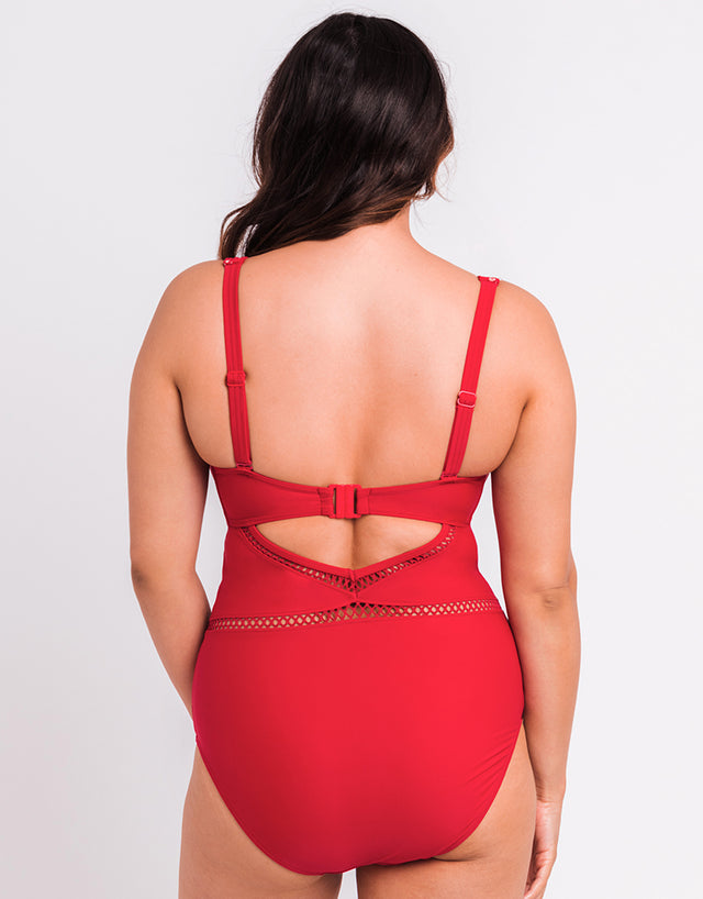 Curvy Kate First Class Multiway Plunge Swimsuit Red