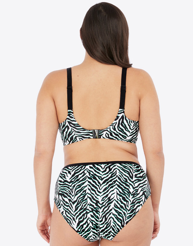 Elomi Zebra Rhythm Plunge Bikini Top Black