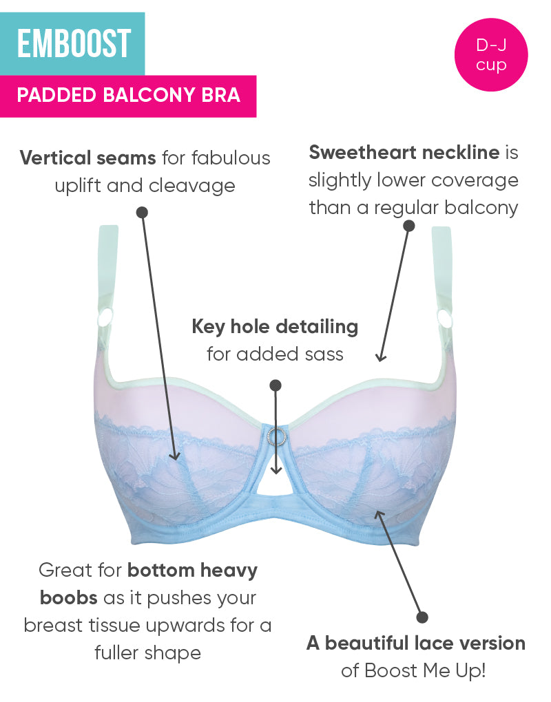 Curvy Kate Emboost Padded Balcony Bra Blue Lilac – Brastop UK