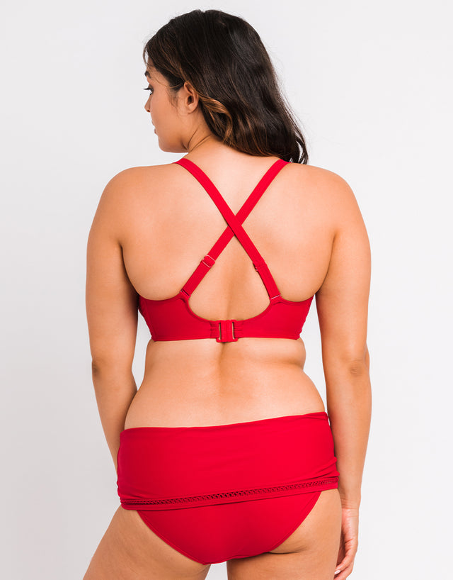 Curvy Kate First Class Multiway Balcony Bikini Top Red