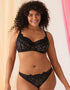 Figleaves Harper Geometric Lace Full Cup Bra Black