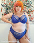@allykatswonderland models our Flirtelle Alice Balcony Bra Electric Blue