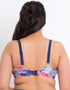 Flirtelle Antigua Reef Padded Balcony Bikini Top Navy Print
