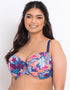 Flirtelle Antigua Reef Padded Balcony Bikini Top Navy Print