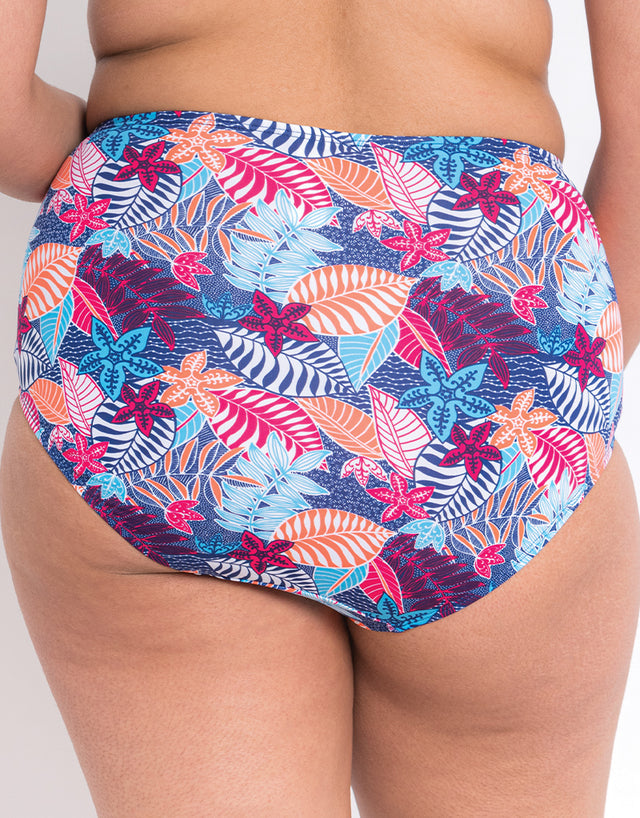 Flirtelle Antigua Reef High Waist Bikini Brief Navy Print