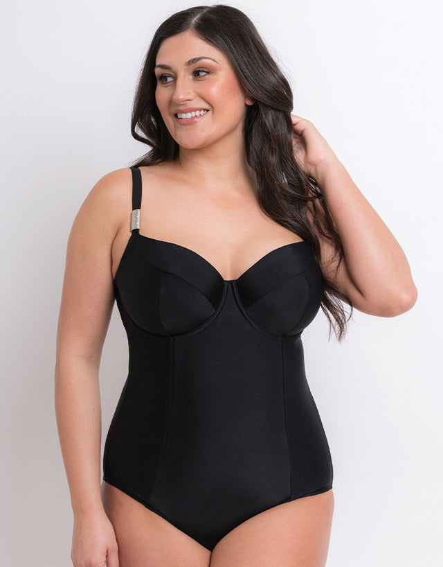 Flirtelle Dubai Escape Balcony Swimsuit Black