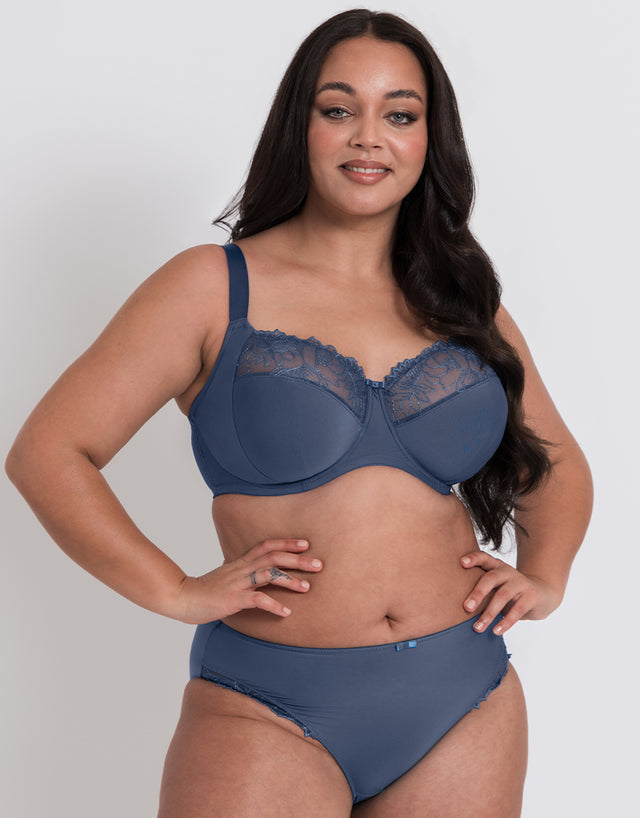 Flirtelle Emilie Full Cup Side Support Bra Denim Blue