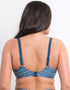 Flirtelle Malibu Marina Padded Balcony Bikini Top Navy Print