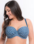 Flirtelle Malibu Marina Padded Balcony Bikini Top Navy Print