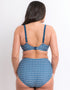 Flirtelle Malibu Marina Padded Balcony Bikini Top Navy Print