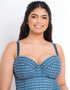 Flirtelle Malibu Marina Padded Balcony Tankini Top Navy Print